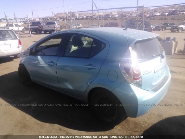 JTDKDTB36C1017034 - 2012 TOYOTA PRIUS C BLUE photo 3