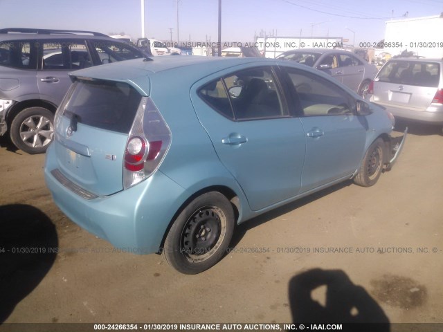 JTDKDTB36C1017034 - 2012 TOYOTA PRIUS C BLUE photo 4