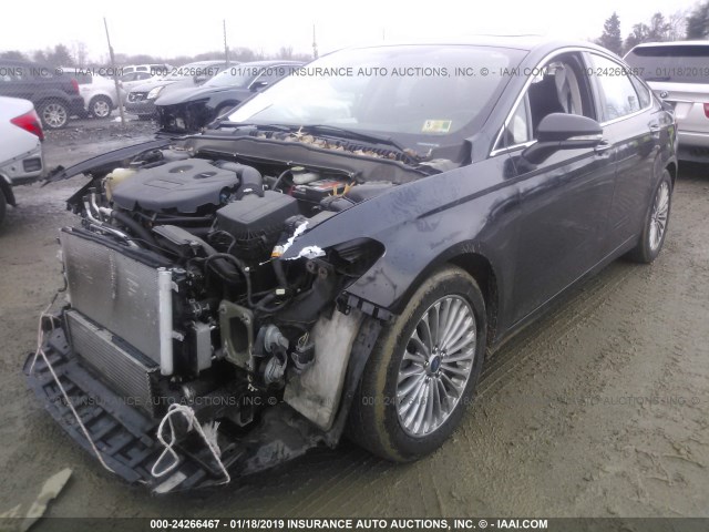 3FA6P0D90ER225465 - 2014 FORD FUSION TITANIUM BLACK photo 2