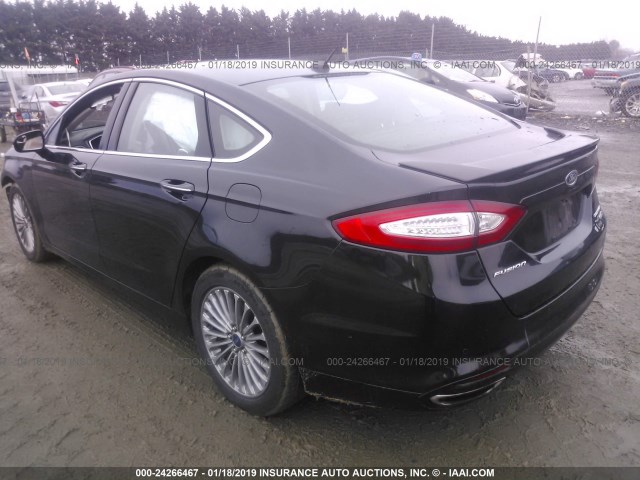 3FA6P0D90ER225465 - 2014 FORD FUSION TITANIUM BLACK photo 3