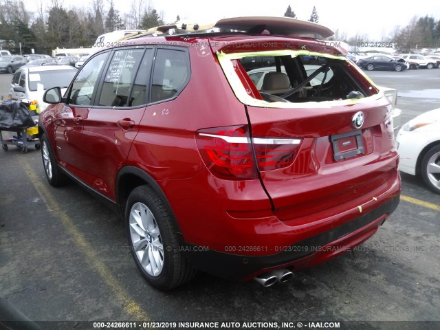 5UXWX9C5XG0D78601 - 2016 BMW X3 XDRIVE28I RED photo 3