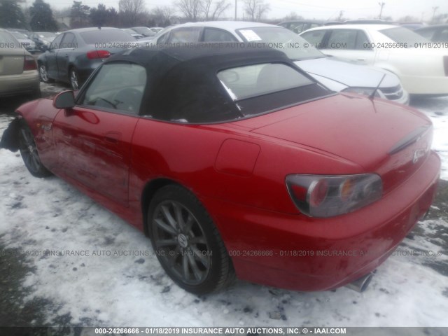 JHMAP21487S004405 - 2007 HONDA S2000 RED photo 3