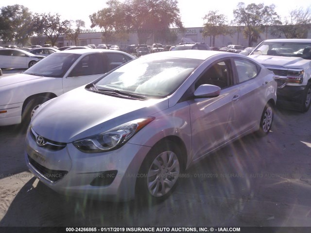 5NPDH4AE0CH151035 - 2012 HYUNDAI ELANTRA GLS/LIMITED SILVER photo 2