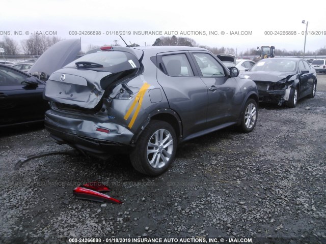 JN8AF5MR9ET351850 - 2014 NISSAN JUKE S/SV/SL/NISMO GRAY photo 4