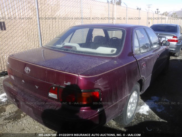 4T1BG12K1TU726354 - 1996 TOYOTA CAMRY DX/LE/XLE RED photo 4