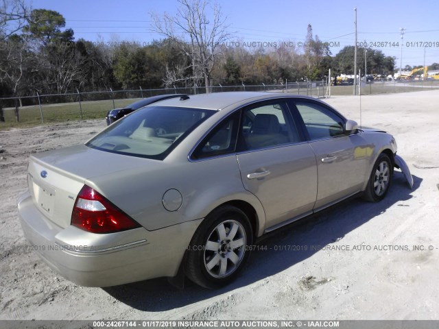 1FAFP24117G110017 - 2007 FORD FIVE HUNDRED SEL BEIGE photo 4