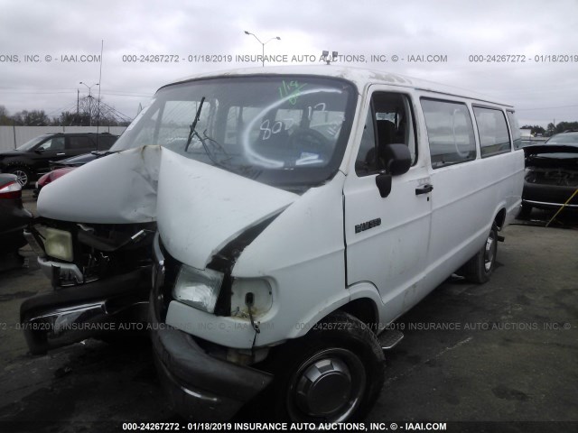 2B5WB35Z1RK562958 - 1994 DODGE RAM WAGON B350 WHITE photo 2