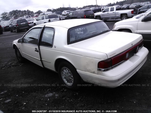 1MELM62W6SH623549 - 1995 MERCURY COUGAR XR7 WHITE photo 3