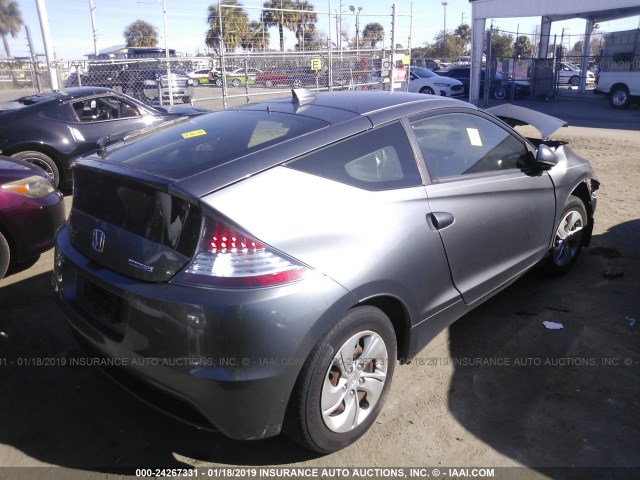 JHMZF1D46FS002646 - 2015 HONDA CR-Z GRAY photo 4