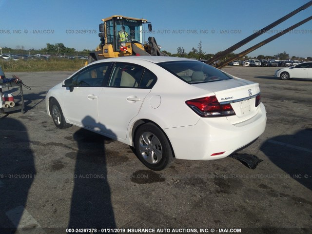 19XFB2F51FE119193 - 2015 HONDA CIVIC LX WHITE photo 3