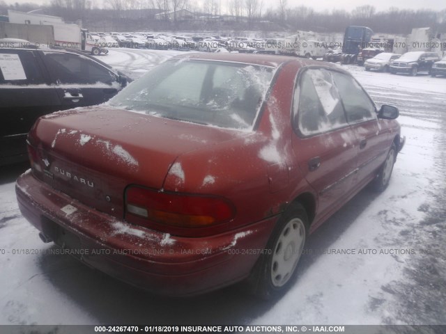 JF1GC4352YH503259 - 2000 SUBARU IMPREZA L RED photo 4