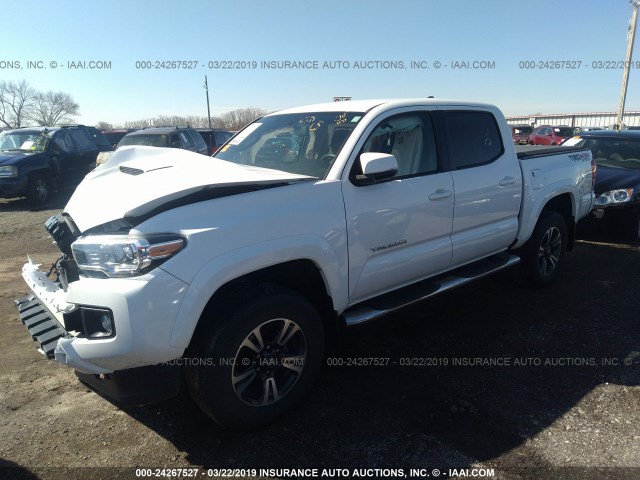 3TMCZ5AN5GM042682 - 2016 TOYOTA TACOMA DBL CAB/SR/SR5/TRD SPT/OR WHITE photo 2