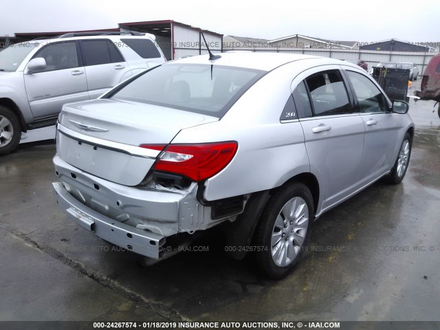 1C3CCBAB7CN291611 - 2012 CHRYSLER 200 LX SILVER photo 4