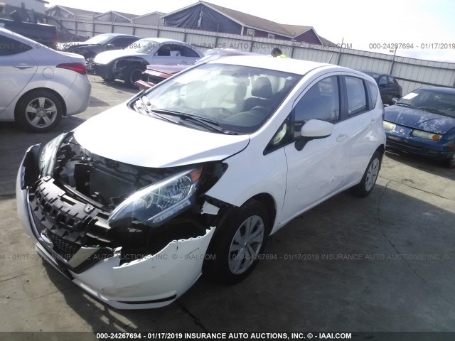 3N1CE2CP0JL353400 - 2018 NISSAN VERSA NOTE S/S PLUS/SV/SL/SR WHITE photo 2