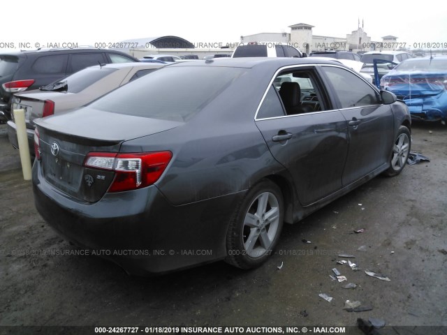 4T1BF1FK6CU069693 - 2012 TOYOTA CAMRY SE/LE/XLE GRAY photo 4