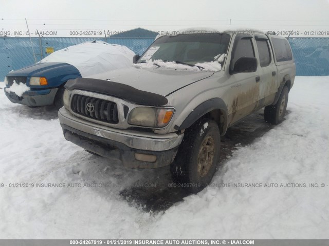 5TEHN72NX4Z449391 - 2004 TOYOTA TACOMA DOUBLE CAB SILVER photo 2