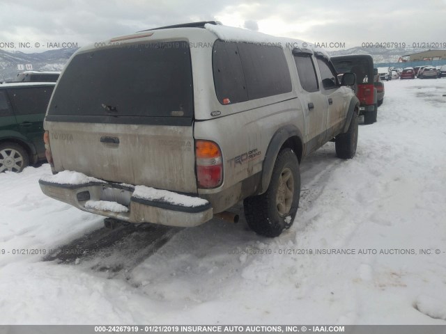 5TEHN72NX4Z449391 - 2004 TOYOTA TACOMA DOUBLE CAB SILVER photo 4