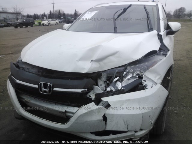 3CZRU6H79HM733750 - 2017 HONDA HR-V EXL WHITE photo 6