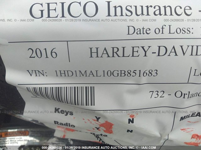 1HD1MAL10GB851683 - 2016 HARLEY-DAVIDSON FLHTCUTG TRI GLIDE ULTRA BLACK photo 10