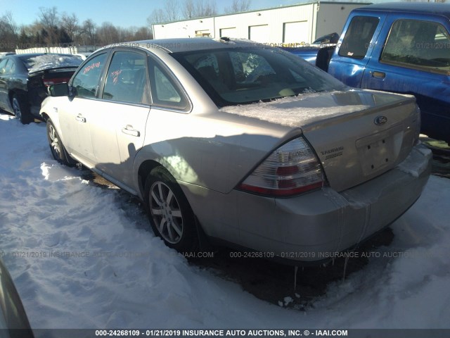 1FAHP24W78G163634 - 2008 FORD TAURUS SEL GRAY photo 3