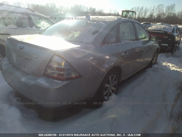 1FAHP24W78G163634 - 2008 FORD TAURUS SEL GRAY photo 4