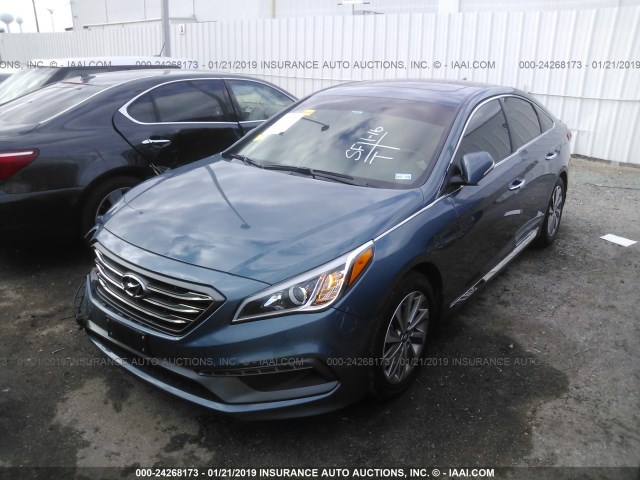 5NPE34AF8HH486580 - 2017 HYUNDAI SONATA SPORT/LIMITED BLUE photo 2