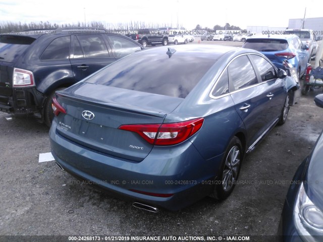 5NPE34AF8HH486580 - 2017 HYUNDAI SONATA SPORT/LIMITED BLUE photo 4