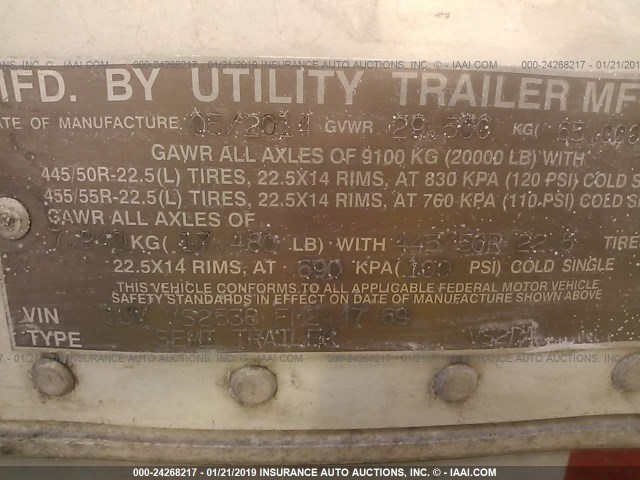 1UYVS2538FM244769 - 2015 UTILITY TRAILER MFG VAN  WHITE photo 9