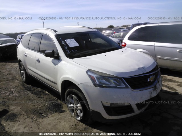 1GNKRFED5FJ137541 - 2015 CHEVROLET TRAVERSE LS WHITE photo 1