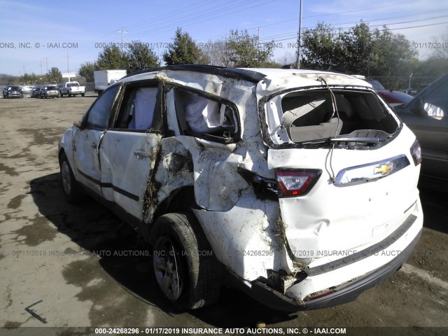 1GNKRFED5FJ137541 - 2015 CHEVROLET TRAVERSE LS WHITE photo 3