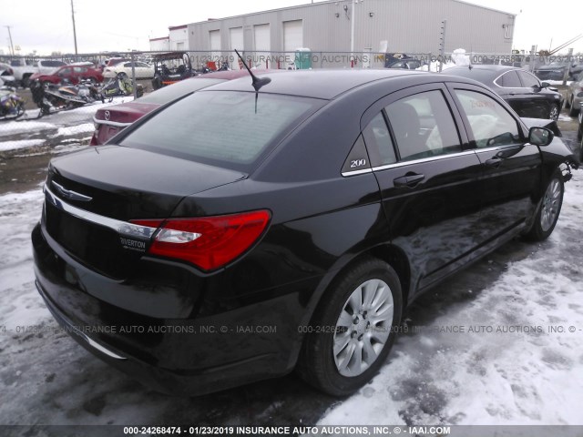 1C3CCBAB4DN691322 - 2013 CHRYSLER 200 LX BLACK photo 4