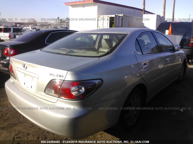 JTHBA30G545010180 - 2004 LEXUS ES 330 SILVER photo 4