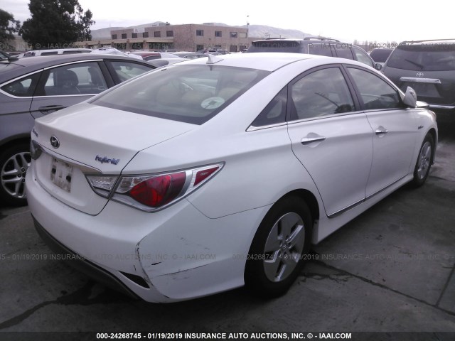 KMHEC4A4XCA039081 - 2012 HYUNDAI SONATA HYBRID WHITE photo 4