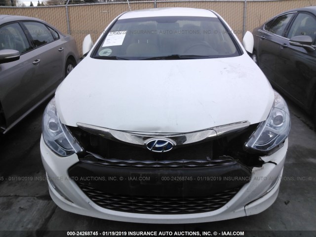 KMHEC4A4XCA039081 - 2012 HYUNDAI SONATA HYBRID WHITE photo 6