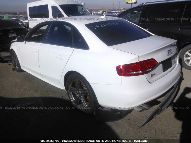 WAUKGAFL8AA156341 - 2010 AUDI S4 PRESTIGE WHITE photo 3