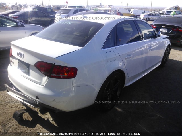 WAUKGAFL8AA156341 - 2010 AUDI S4 PRESTIGE WHITE photo 4