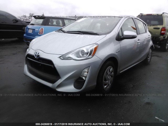 JTDKDTB35G1133623 - 2016 TOYOTA PRIUS C SILVER photo 2