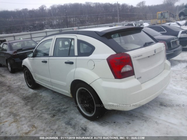 1B3HB48BX7D576693 - 2007 DODGE CALIBER SXT WHITE photo 3