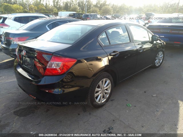 19XFB2F92CE019828 - 2012 HONDA CIVIC EXL BLACK photo 4