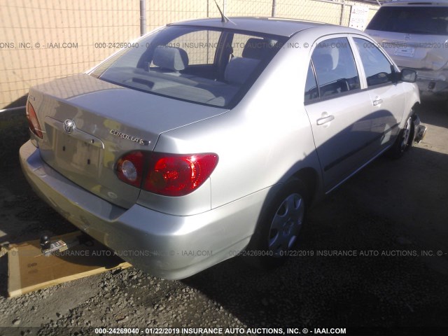 1NXBR32E04Z285446 - 2004 TOYOTA COROLLA CE/LE/S SILVER photo 4