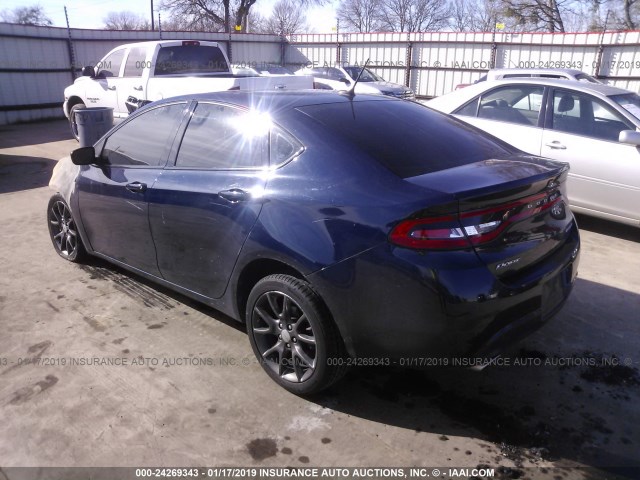 1C3CDFBB9GD645613 - 2016 DODGE DART SXT BLUE photo 3