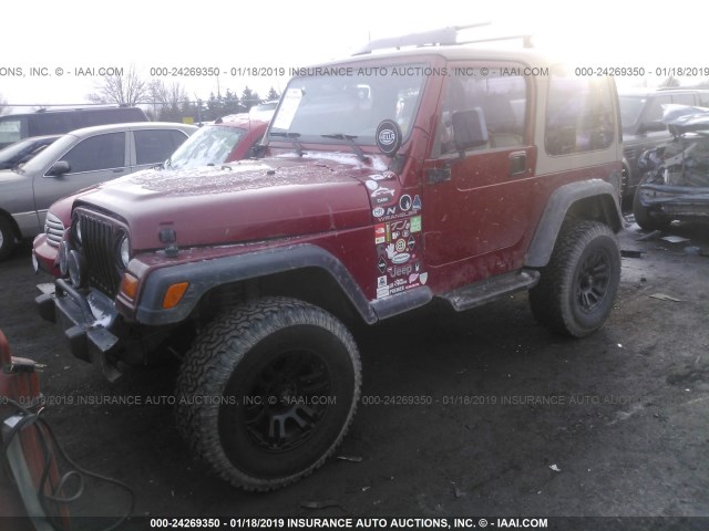 1J4FY29P5XP480224 - 1999 JEEP WRANGLER / TJ SE BURGUNDY photo 2