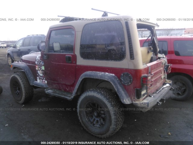 1J4FY29P5XP480224 - 1999 JEEP WRANGLER / TJ SE BURGUNDY photo 3