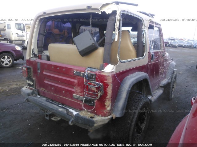 1J4FY29P5XP480224 - 1999 JEEP WRANGLER / TJ SE BURGUNDY photo 4