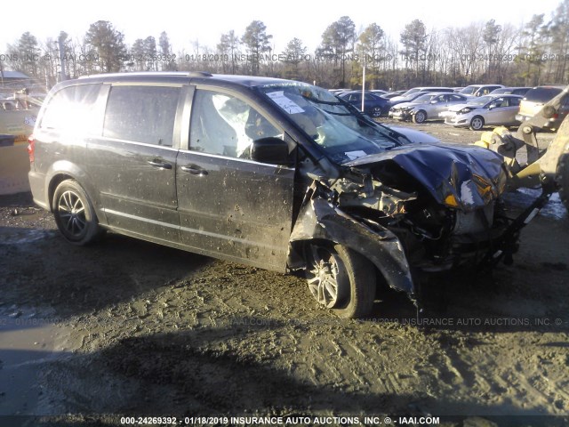 2C4RDGCG2HR664749 - 2017 DODGE GRAND CARAVAN SXT BLACK photo 1