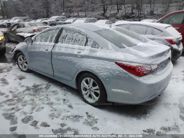 5NPEC4AC4DH557578 - 2013 HYUNDAI SONATA SE/LIMITED Light Blue photo 3