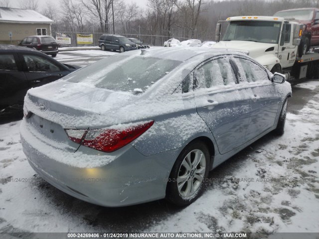 5NPEC4AC4DH557578 - 2013 HYUNDAI SONATA SE/LIMITED Light Blue photo 4