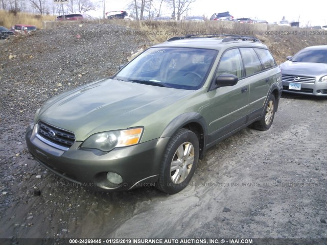 4S4BP61C757393098 - 2005 SUBARU LEGACY OUTBACK 2.5I GREEN photo 2