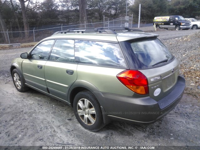 4S4BP61C757393098 - 2005 SUBARU LEGACY OUTBACK 2.5I GREEN photo 3