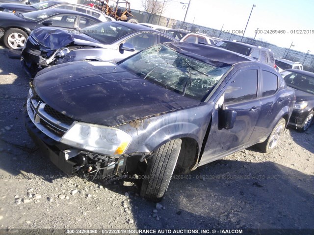 1C3CDZCB8EN161150 - 2014 DODGE AVENGER SXT BLUE photo 2